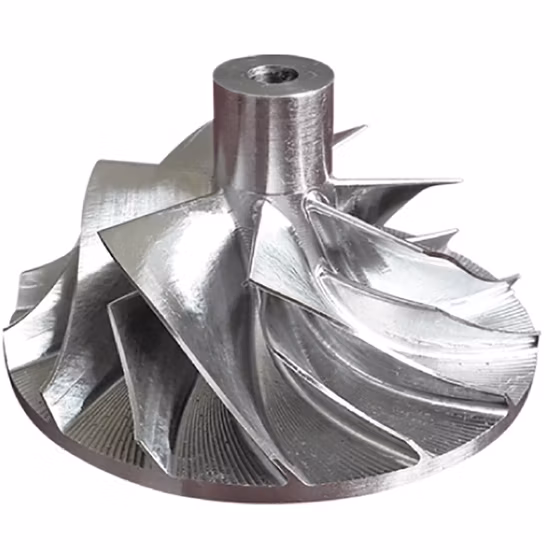Superliga Fundição sob pressão Forjamento CNC Liga de titânio Aço inoxidável Alumínio Turbina Turbo compressor Roda Bomba Roda Peças do impulsor